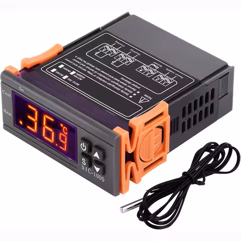 Cyfrowy regulator temperatury 220V/230V – termostat elektroniczny STC1000 z czujnikiem NTC i podwójnym przekaźnikiem