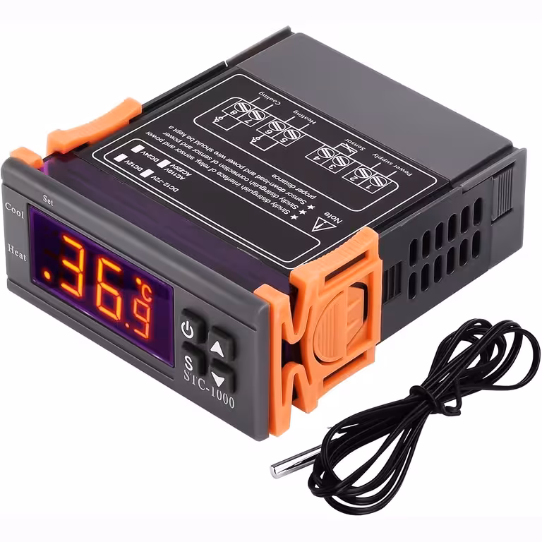 Cyfrowy regulator temperatury 220V/230V – termostat elektroniczny STC1000 z czujnikiem NTC i podwójnym przekaźnikiem