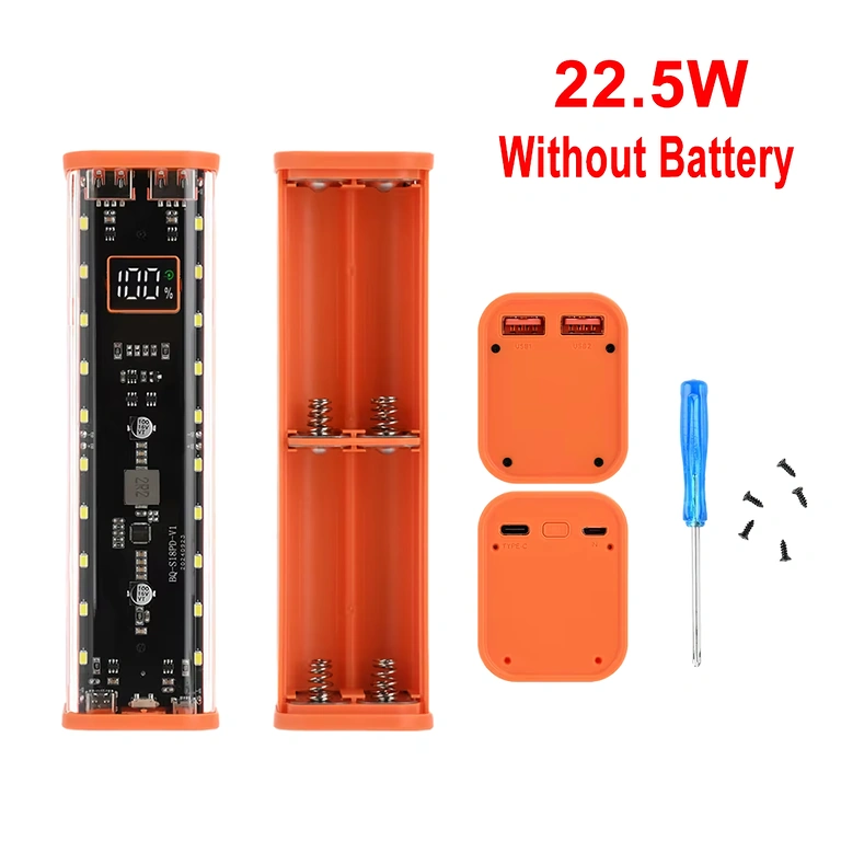 Obudowa power bank 18650 z portami USB i Type-C