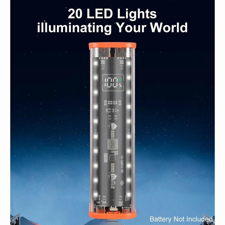 Wbudowana dioda LED w obudowie power bank przy aktywacji przycisku