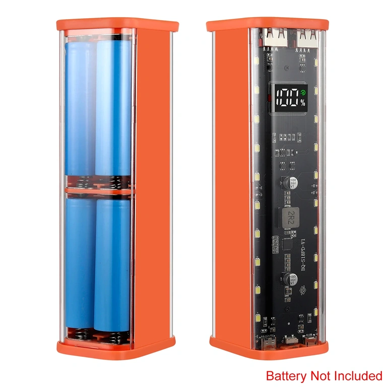 Wnętrze obudowy power bank dla 8 baterii 18650