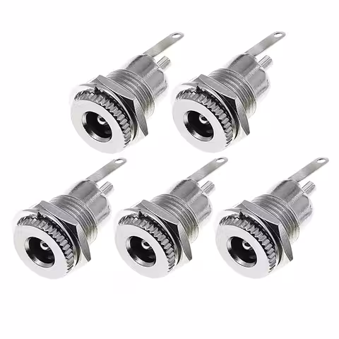 Zestaw 5 sztuk – wtyk zasilania DC 12V 5,5 x 2,1 mm – złącze żeńskie