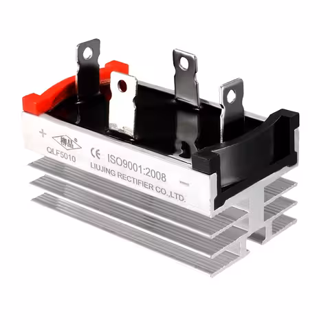 Prostownik jednofazowy 50A 1200V z radiatorem – mostek diodowy z 4 diodami do prostowania AC-DC